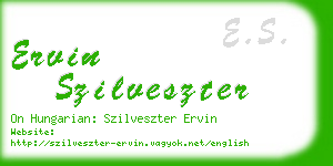 ervin szilveszter business card